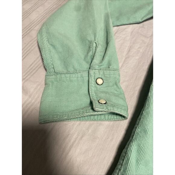 American Eagle Outfitters Shacket womens XL Corduroy Snap Up Mint Green Soft - Picture 9 of 16